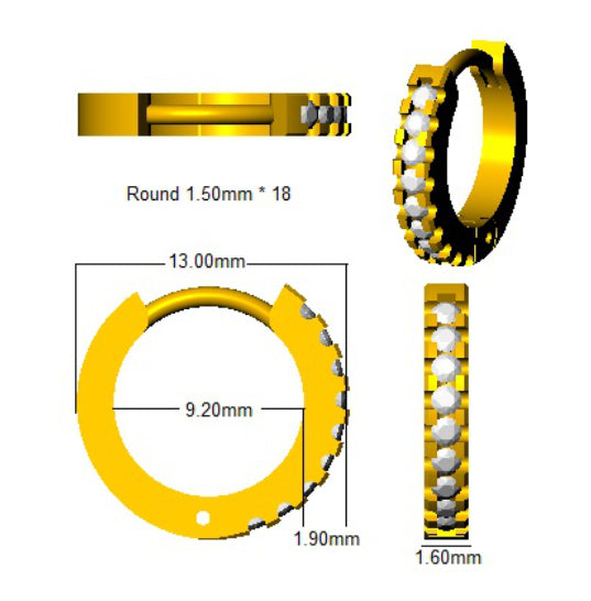 SE6373 — Earrings - 18k Yellow Gold detail