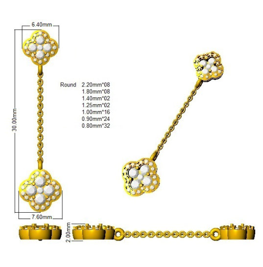 SE6405 — Earrings - 9k Yellow Gold detail