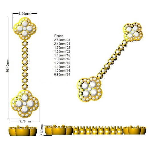 SE6406 — Earrings - 9k Yellow Gold detail