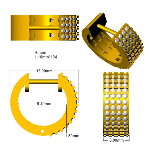 SE6416 — Earrings - 9k Yellow Gold detail