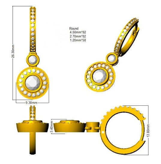SE6427 — Earrings - 9k Yellow Gold detail
