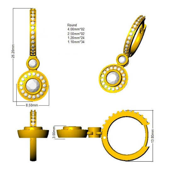 SE6428 — Earrings - 9k Yellow Gold detail