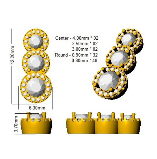 SE6455 — Earrings - 9k Yellow Gold detail