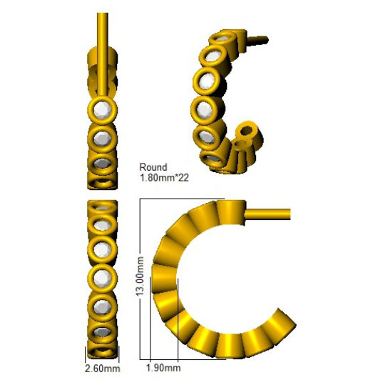 SE6461 — Earrings - 9k Yellow Gold detail