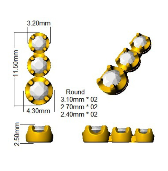 SE6470 — Earrings - 9 KT Yellow Gold detail