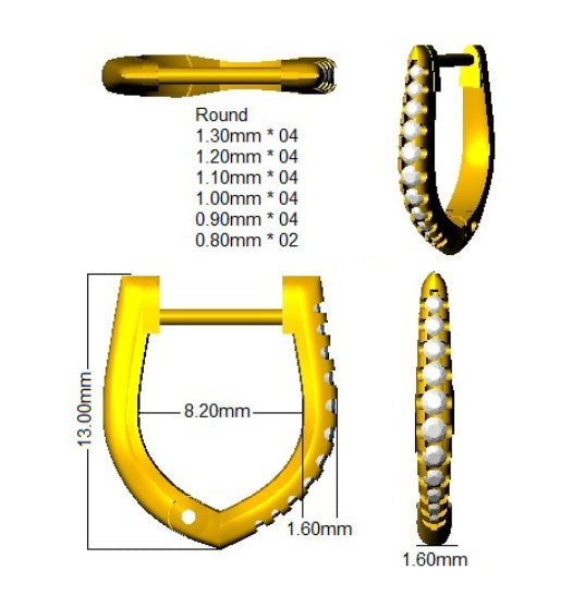 SE6490 — Earrings - 9k Yellow Gold detail