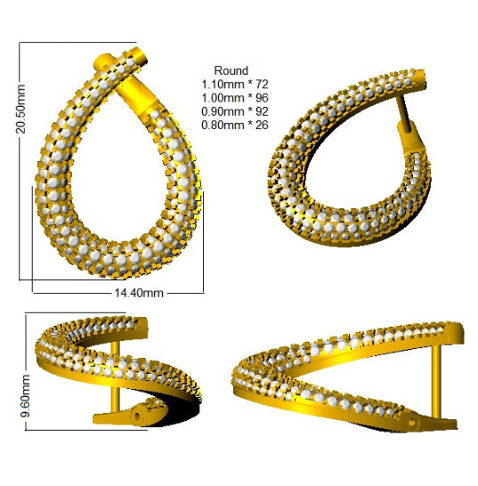 SE6495 — Earrings - 9k Yellow Gold detail