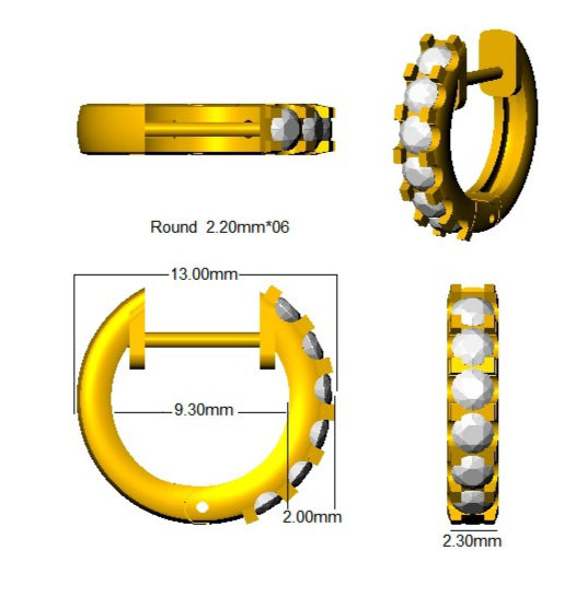 SE6498 — Earrings - 9k Yellow Gold detail