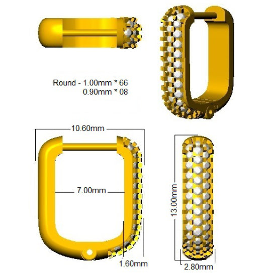 SE6501 — Earrings - 9k Yellow Gold detail