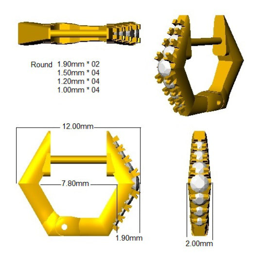 SE6502 — Earrings - 9k Yellow Gold detail