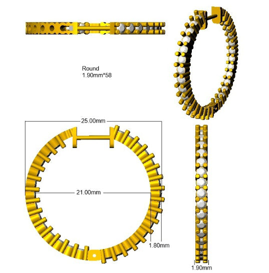 SE6503 — Earrings - 9k Yellow Gold detail