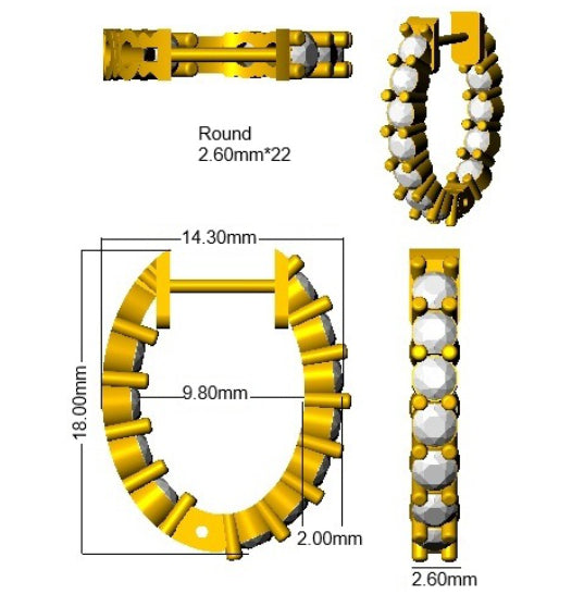 SE6505 — Earrings - 9k Yellow Gold detail