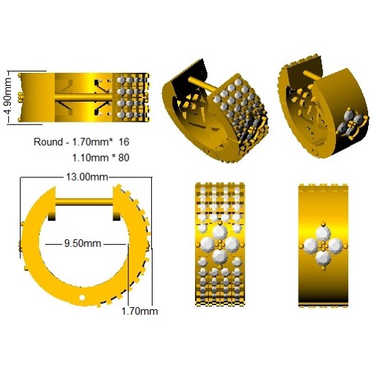 SE6513 — Earrings - 9k Yellow Gold detail