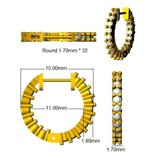 SE6520 — Earrings - 9k Yellow Gold detail