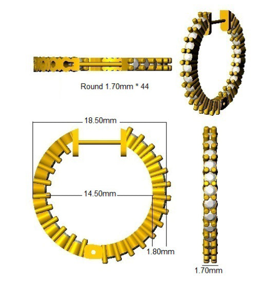 SE6521 — Earrings - 9k Yellow Gold detail