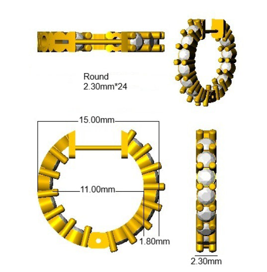 SE6525 — Earrings - 9k Yellow Gold detail