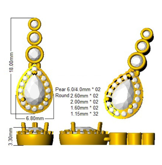 SE6537 — Earrings - 18 KT White Gold detail