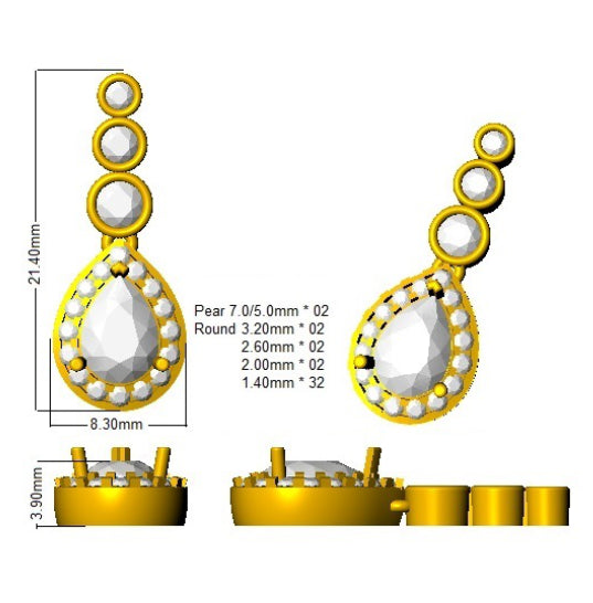 SE6538 — Earrings - 9k Yellow Gold detail