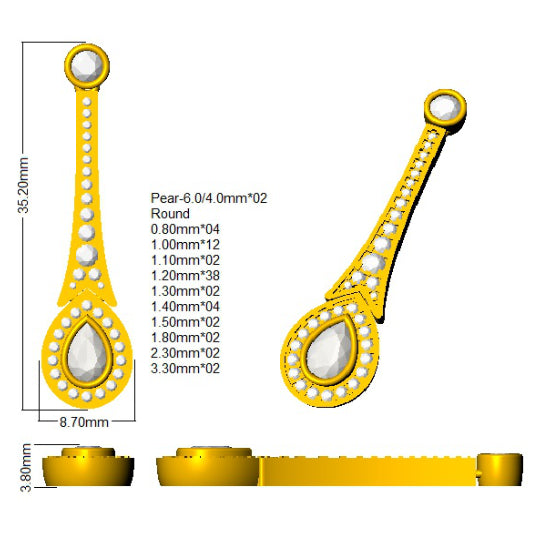 SE6545 — Earrings - 9k Yellow Gold detail