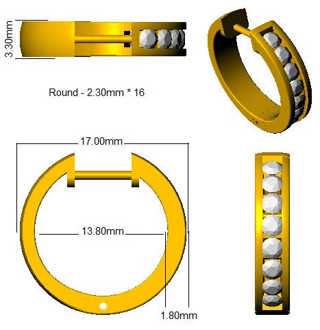 SE6562 — Earrings - 9k Yellow Gold detail
