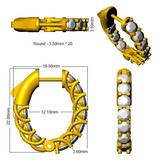 SE6568 — Earrings - 9k Yellow Gold detail