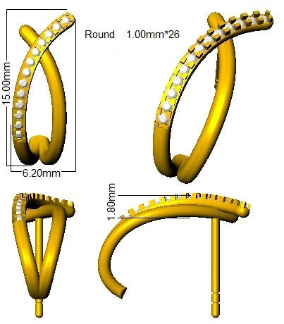 SE6575 — Earrings - 9k Yellow Gold detail