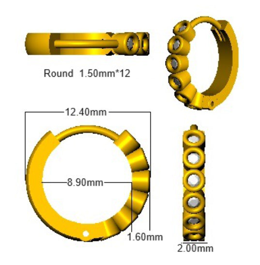 SE6579 — Earrings - 9k Yellow Gold detail