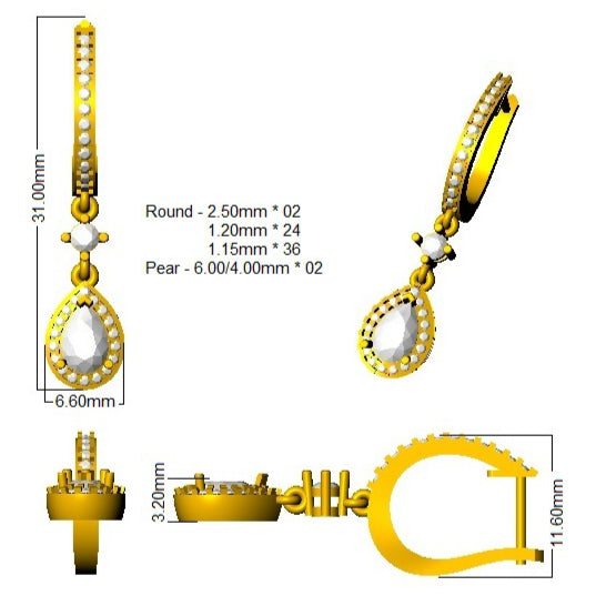 SE6590 — Earrings - 18k Yellow Gold detail