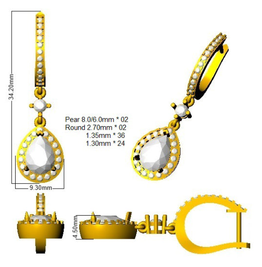 SE6591 — Earrings - 9k Yellow Gold detail