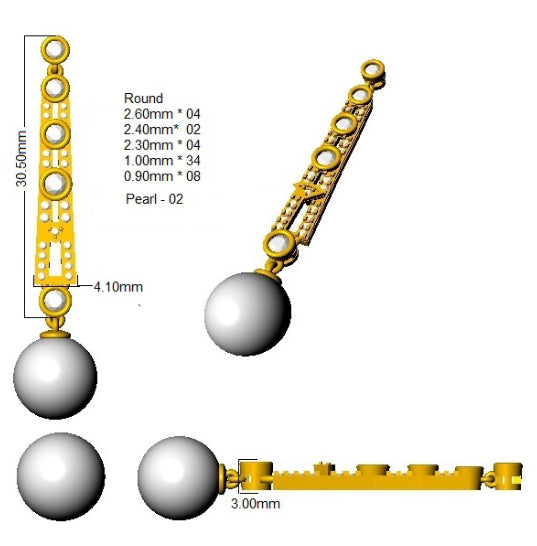 SE6592 — Earrings - 9k Yellow Gold detail