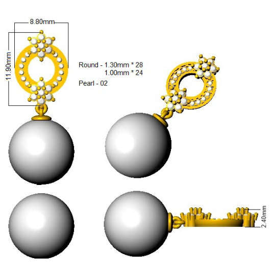 SE6593 — Earrings - 9k Yellow Gold detail