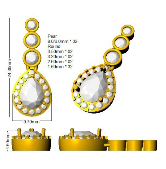 SE6601 — Earrings - 9k Yellow Gold detail