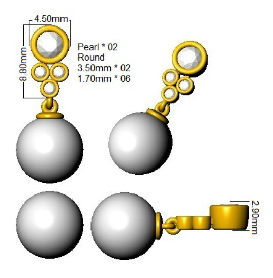SE6605 — Earrings - 9k Yellow Gold detail