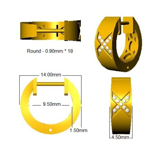 SE6611 — Earrings - 9k Yellow Gold detail