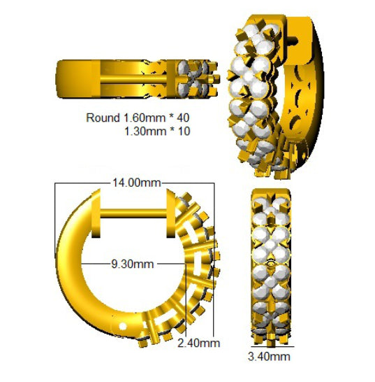 SE6612 — Earrings - 9k Yellow Gold detail