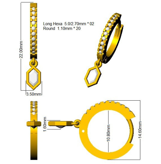 SE6623 — Earrings - 9k Yellow Gold detail