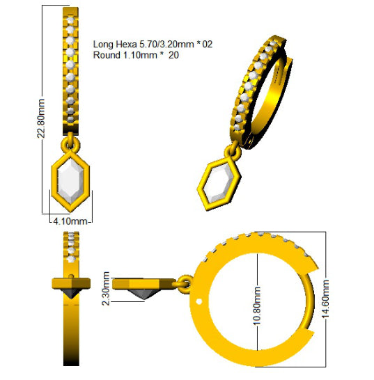 SE6625 — Earrings - 9k Yellow Gold detail