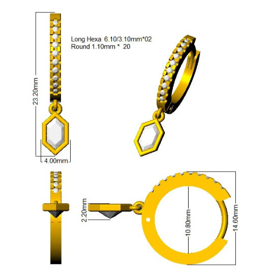 SE6626 — Earrings - 9k Yellow Gold detail