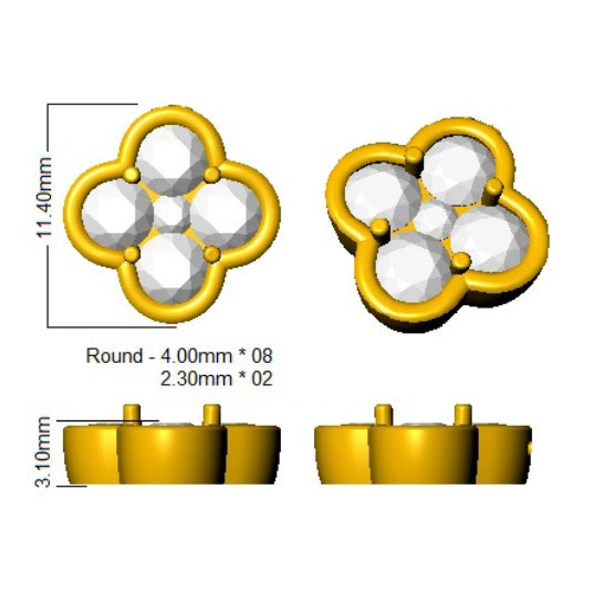 SE6631 — Earrings - 9k Yellow Gold detail