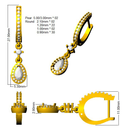 SE6632 — Earrings - 9k Yellow Gold detail