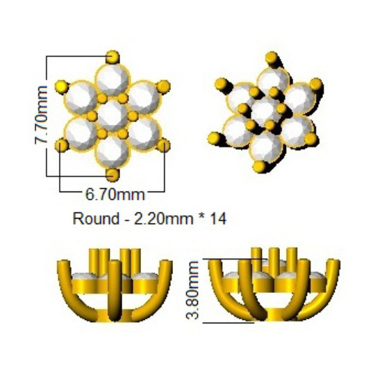 SE6638 — Earrings - 9k Yellow Gold detail