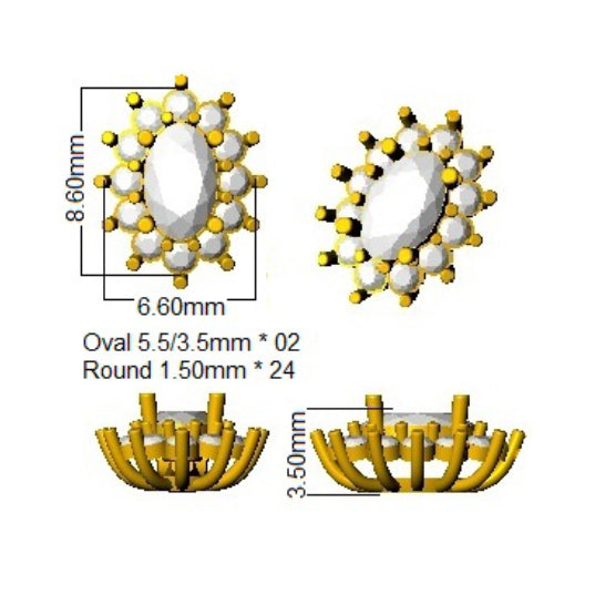 SE6651 — Earrings - 9k Yellow Gold detail