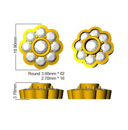 SE6653 — Earrings - 9 KT Yellow Gold detail
