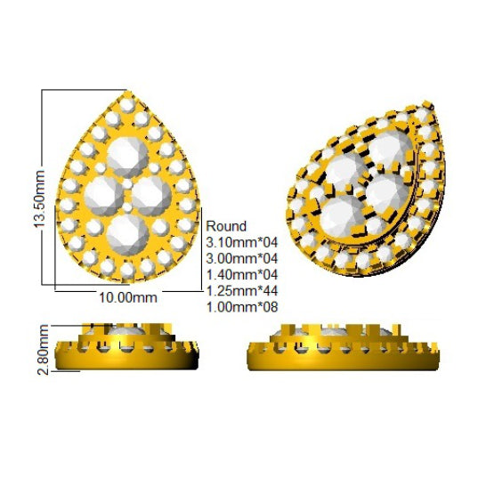 SE6654 — Earrings - 9k Yellow Gold detail