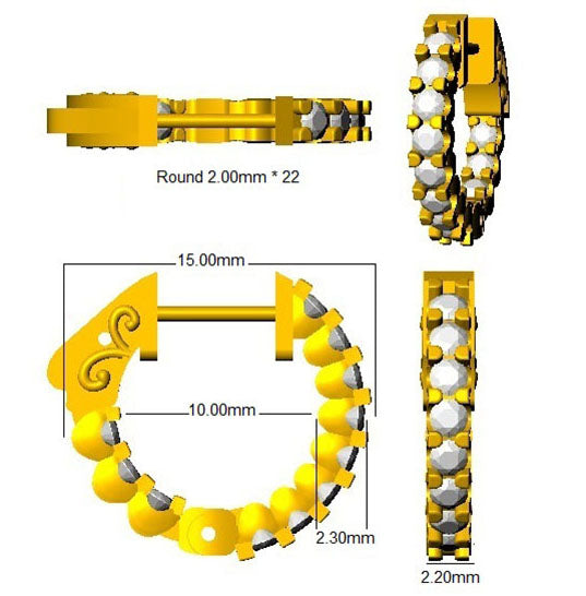SE6738 — Earrings - 9k Yellow Gold detail