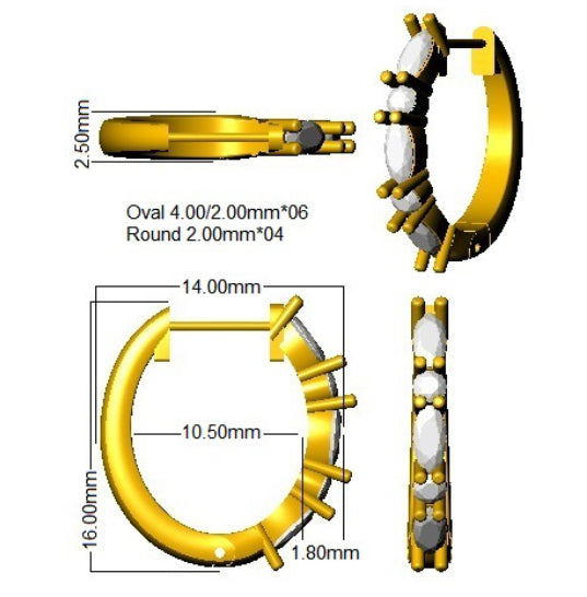 SE6752 — Earrings - 9k Yellow Gold detail