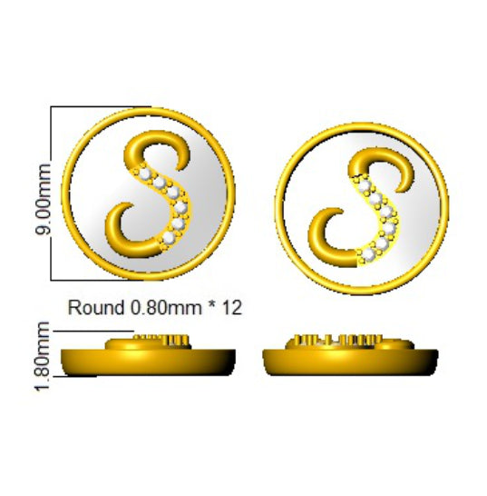 SE6773 — Earrings - 9k Yellow Gold detail