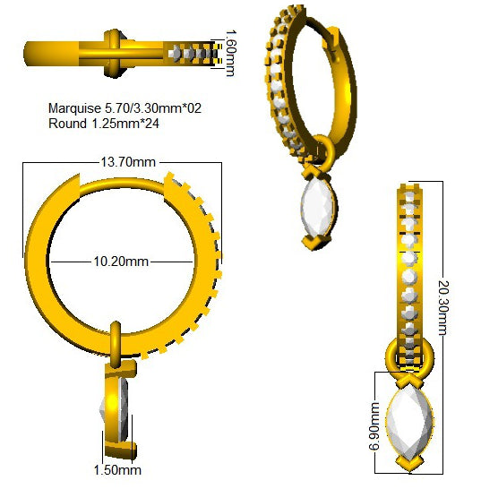 SE6798 — Earrings - 9k Yellow Gold detail