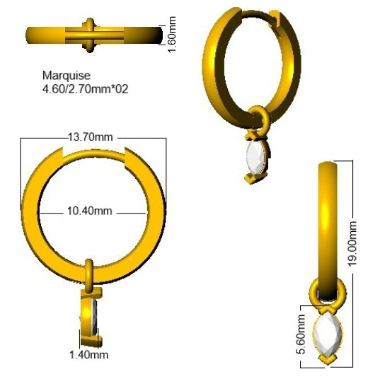 SE6803 — Earrings - 9k Yellow Gold detail