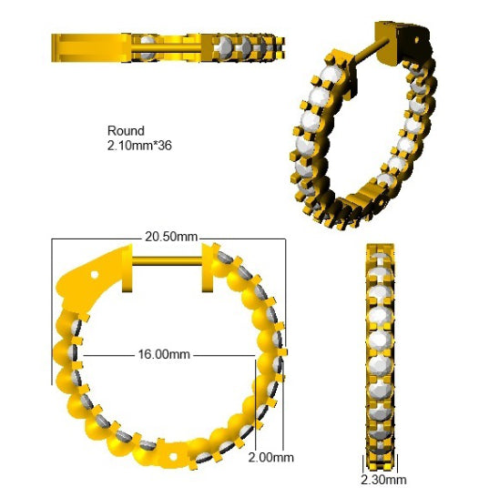 SE6860 — Earrings - 9k Yellow Gold detail